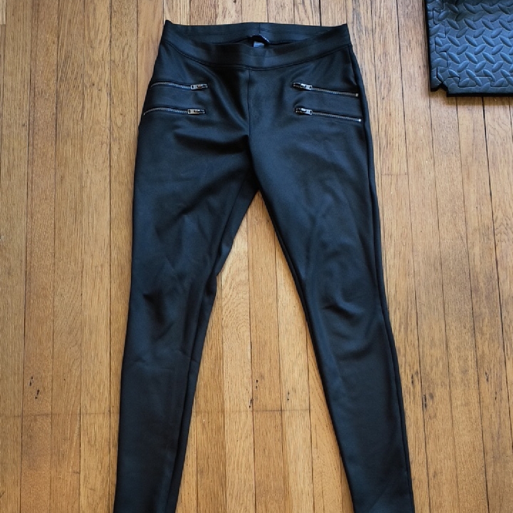Express Black Leggings with Zipper Accents